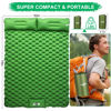 Picture of WANNTS Double Sleeping Pad, Ultralight Inflatable Sleeping Pad for Camping, Built-in Pump, Ultimate for Camping, Hiking - Airpad, Carry Bag, Repair Kit - Compact & Lightweight Air Mattress(Green)