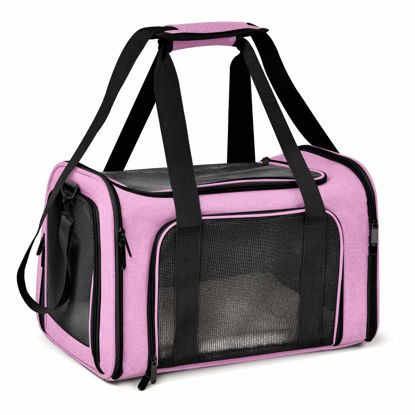 Picture of Henkelion Large Cat Carriers Dog Carrier Pet Carrier for Large Cats Dogs Puppies up to 25Lbs, Big Dog Carrier Soft Sided, Collapsible Travel Puppy Carrier - Large - Pink