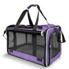 Picture of GAPZER Carrying Bag for Yorkie Dog Travel Kennel Ventilated Softside Pet Carrier Tiny Dog Crate for Teacup Poodle 12lb Large Kitty Transport Cage with Cover Chihuahua Supply Purple