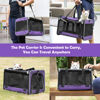 Picture of GAPZER Carrying Bag for Yorkie Dog Travel Kennel Ventilated Softside Pet Carrier Tiny Dog Crate for Teacup Poodle 12lb Large Kitty Transport Cage with Cover Chihuahua Supply Purple