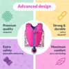 Picture of Limmys Premium Neoprene Swim Vest for Children - Ideal Buoyancy Swimming Aid for Boys, Girls and Toddlers - Modern Design Swim Jacket - Drawstring Bag Included … (Pink Windmill, Small)