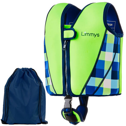 Picture of Limmys Premium Neoprene Swim Vest for Children - Ideal Buoyancy Swimming Aid for Boys, Girls and Toddlers - Modern Design Swim Jacket - Drawstring Bag Included … (Lime Green, Large)