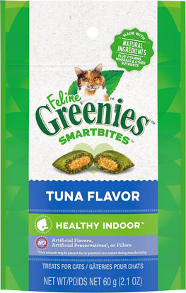 Picture of Greenies American Distribution & Mfg 10140G Feline Smartbites Cat Treats, Tuna, Hairball Control, 2.1-oz. - Quantity 1212