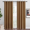 Picture of NICETOWN Sleek Blackout Curtains 86 inches Length for Small Windows, Noise Reducing and Block Draft Panels for Door Doorway Laundry Office Luxury Decor Theme (2 Panels, Gold Brown, W55 x L86 -Inch)