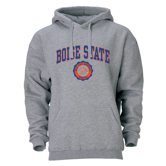 Picture of Barnesmith Boise State University BSU Broncos Hooded Sweatshirt, Heritage, Charcoal Grey, Small