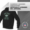 Picture of Team Fan Apparel NFL Adult Gameday Hooded Sweatshirt - Poly Fleece Cotton Blend - Stay Warm and Represent Your Team in Style (New York Jets - Black, Adult Small)