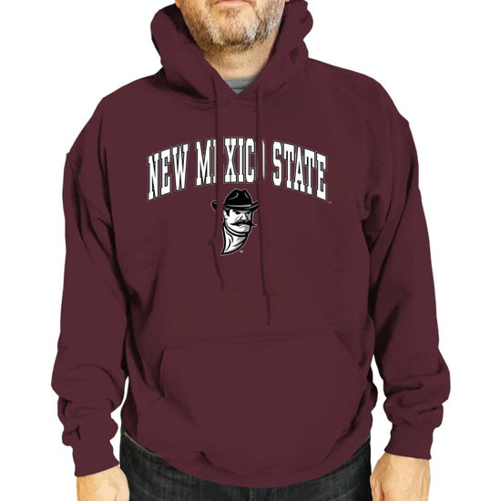 Picture of Campus Colors Adult Arch & Logo Soft Style Gameday Hooded Sweatshirt (New Mexico State Aggies - Red, Small)