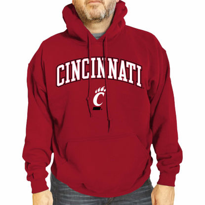 Picture of Campus Colors Adult Arch & Logo Soft Style Gameday Hooded Sweatshirt (Cincinnati Bearcats - Red, X-Large)