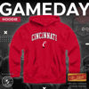 Picture of Campus Colors Adult Arch & Logo Soft Style Gameday Hooded Sweatshirt (Cincinnati Bearcats - Red, X-Large)