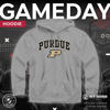 Picture of Campus Colors Adult Arch & Logo Soft Style Gameday Hooded Sweatshirt (Purdue Boilermakers - Gray, Medium)