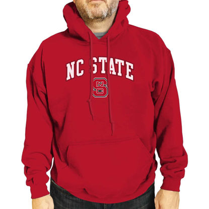 Picture of Campus Colors Adult Arch & Logo Soft Style Gameday Hooded Sweatshirt (NC State Wolfpack - Red, X-Large)