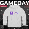 Picture of Campus Colors Adult Arch & Logo Soft Style Gameday Hooded Sweatshirt (NYU Violets - White, X-Large)