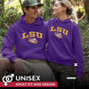 Picture of Campus Colors Adult Arch & Logo Soft Style Gameday Hooded Sweatshirt (LSU Tigers - Purple, X-Large)