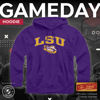 Picture of Campus Colors Adult Arch & Logo Soft Style Gameday Hooded Sweatshirt (LSU Tigers - Purple, X-Large)