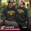 Picture of Campus Colors Adult Arch & Logo Soft Style Gameday Hooded Sweatshirt (Iowa Hawkeyes - Black, X-Large)