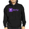 Picture of Campus Colors Adult Arch & Logo Soft Style Gameday Hooded Sweatshirt (NYU Violets - Black, XX-Large)