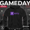 Picture of Campus Colors Adult Arch & Logo Soft Style Gameday Hooded Sweatshirt (NYU Violets - Black, XX-Large)