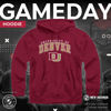 Picture of Campus Colors Adult Arch & Logo Soft Style Gameday Hooded Sweatshirt (Denver Pioneers - Red, Medium)