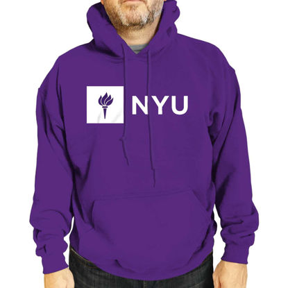 Picture of Campus Colors NYU Violets Adult Just Logo Hooded Sweatshirt - Purple, X-Large (NYU Violets - Purple, X-Large)