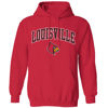 Picture of Campus Colors Adult Arch & Logo Soft Style Gameday Hooded Sweatshirt (Louisville Cardinals - Red, Small)