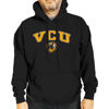 Picture of Campus Colors Adult Arch & Logo Soft Style Gameday Hooded Sweatshirt (VCU Rams - Black, XX-Large)