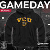 Picture of Campus Colors Adult Arch & Logo Soft Style Gameday Hooded Sweatshirt (VCU Rams - Black, XX-Large)