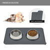 Picture of Reopet Waterproof Pet Feeding Mat with High Raised Edges, Heavier and Thicker Placemats for Cat Dog Water Bowl, BPA Free Silicone Feeding Mat, Dog Cat Feeding Mats for Food and Water Prevent Spill