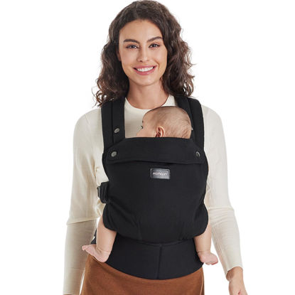 Picture of Momcozy Baby Carrier Newborn to Toddler - Ergonomic, Cozy and Lightweight Infant Carrier for 7-44lbs, Effortless to Put On, Ideal for Hands-Free Parenting, Enhanced Lumbar Support, Black