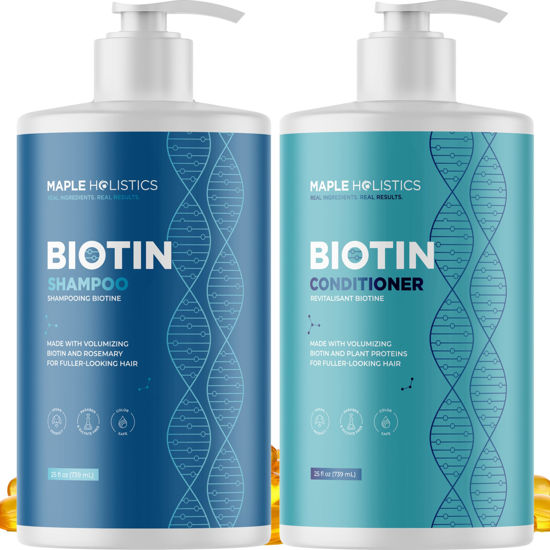 Picture of Volumizing Shampoo and Conditioner Set for Thinning, Dry, Damaged Hair - With Nourishing Biotin and Rosemary Oil