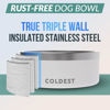 Picture of Coldest Dog Bowl - Anti Rust Metal & Non Slip Dog Bowls Large, Spill Proof Heavy Duty 3 Layers Insulated Dog Bowl - Food and Water Bowl for Dogs, Cats & Pets, Dishwasher Safe (100 oz, Epic White)