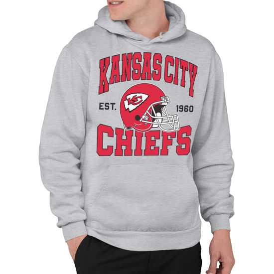 Picture of Junk Food Clothing x NFL - Kansas City Chiefs - Team Helmet - Unisex Adult Pullover Fleece Hoodie for Men and Women - Size Medium