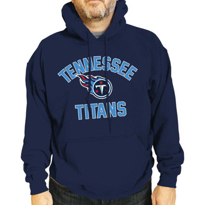 Picture of Team Fan Apparel NFL Adult Gameday Hooded Sweatshirt - Poly Fleece Cotton Blend - Stay Warm and Represent Your Team in Style (Tennessee Titans - Blue, Adult XX-Large)