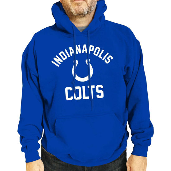 Picture of Team Fan Apparel NFL Adult Gameday Hooded Sweatshirt - Poly Fleece Cotton Blend - Stay Warm and Represent Your Team in Style (Indianapolis Colts - Blue, Adult XX-Large)