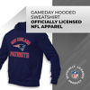 Picture of Team Fan Apparel NFL Adult Gameday Hooded Sweatshirt - Poly Fleece Cotton Blend - Stay Warm and Represent Your Team in Style (New England Patriots - Blue, Adult X-Large)