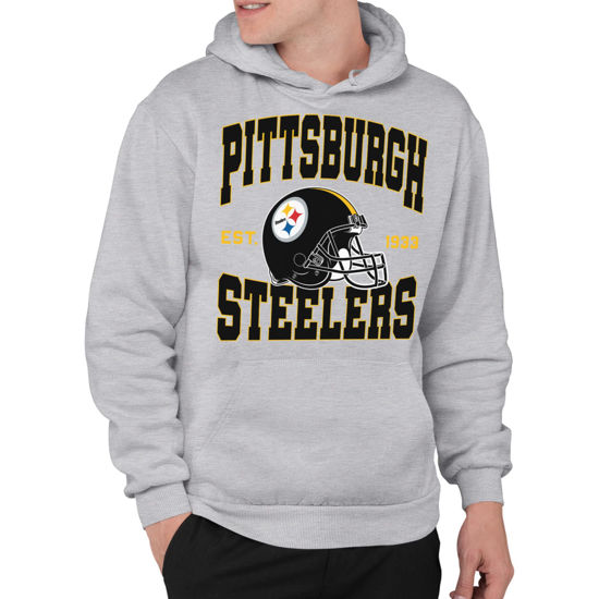 Picture of Junk Food Clothing x NFL - Pittsburgh Steelers - Team Helmet - Unisex Adult Pullover Fleece Hoodie for Men and Women - Size Large