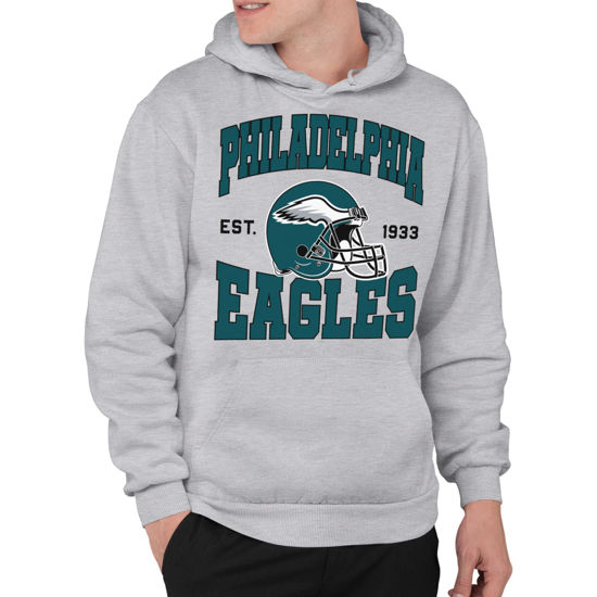 Picture of Junk Food Clothing x NFL - Philadelphia Eagles - Team Helmet - Unisex Adult Pullover Fleece Hoodie for Men and Women - Size Medium , Grey