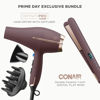 Picture of Conair Limited Edition Bundle | INFINITIPRO by CONAIR Hair Dryer with Diffuser - and - Conair Double Ceramic 1-inch Digital Flat Iron | Plum | Amazon Exclusive