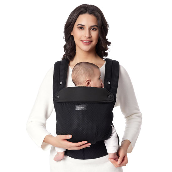 Picture of Momcozy Breathable Mesh Baby Carrier, Ergonomic and Lightweight Infant Carrier for 7-44lbs with Enhanced Lumbar Support, All Day Comfort for Hands-Free Parenting, Air Mesh-Black