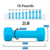 Picture of Portzon 10 Colors Options Compatible with Set of 2 Neoprene Dumbbell,1-15 LB, Anti-Slip, Anti-roll, Hex Shape