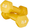 Picture of Amazon Basics Vinyl Hexagon Workout Dumbbell Hand Weight, 2 pounds, Set of 2, Yellow