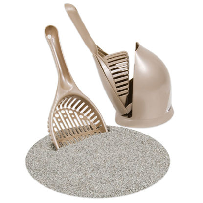 Picture of Petmate Scoop N' Hide Cat Litter Scoop with Discreet Litter Scoop Holder, Titanium