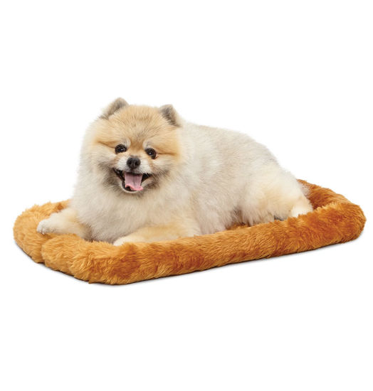 Picture of MidWest Homes for Pets Dog Bed 22L-Inch White Cinnamon Dog Bed or Cat Bed w/ Comfortable Bolster | Ideal for XS Dog Breeds & Fits a 22-Inch Crate | Easy Maintenance Machine Wash & Dry