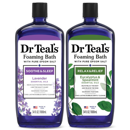 Picture of Dr Teal's Foaming Bath with Pure Epsom Salt, Lavender & Eucalyptus, 34 fl oz (Pack of 2)