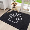 Picture of Smiry Dog Door Mat for Muddy Paws, Absorbent Dirt Trapper Non-Slip Washable Mat, Quick Dry Chenille, Mud Mat for Dogs, Entry Indoor Door Mat for Inside Floor (30x20 Inches, Black)