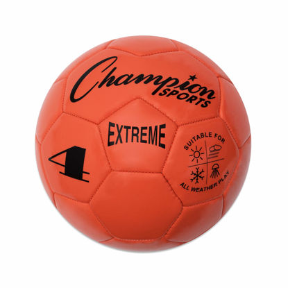 Picture of Champion Sports Extreme Series Soccer Ball, Size 4 - Youth League, All Weather, Soft Touch, Maximum Air Retention - Kick Balls for Kids 8-12 - Competitive and Recreational Futbol Games, Orange