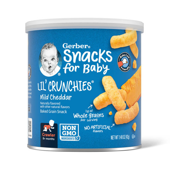 Picture of Gerber Snacks for Baby Lil Crunchies, Mild Cheddar, 1.48 Ounce (Pack of 6)