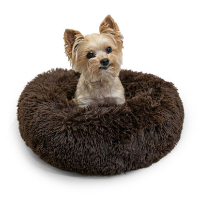 Picture of Best Friends by Sheri The Original Calming Donut Cat and Dog Bed in Shag Fur Candy Pink, Extra Small 18"