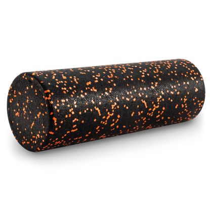 Picture of ProsourceFit High Density Foam Rollers 18 - inches long, Firm Full Body Athletic Massage Tool for Back Stretching, Yoga, Pilates, Post Workout Muscle Recuperation, Black/Orange