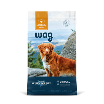 Picture of Amazon Brand - Wag Dry Dog Food Chicken & Sweet Potato, Grain Free 4 lb Bag