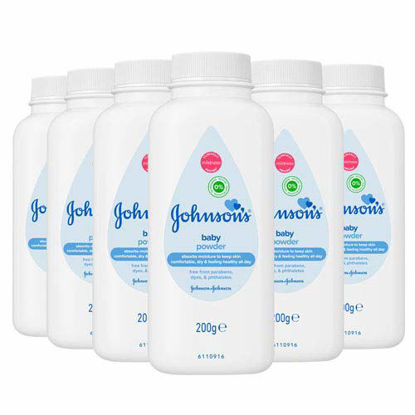 Picture of Johnson's Baby Powder Talc Talcum Soft Skin Care Protect Bottles - Pack of 6 x 200 G